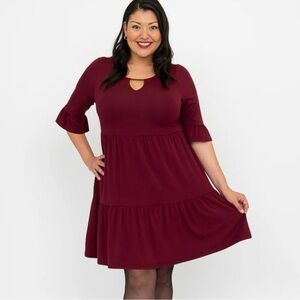 Blue Sky • Bernadette Dress Burgundy Size 1X